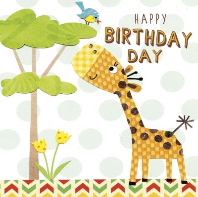 Giraffe Kids Birthday Card