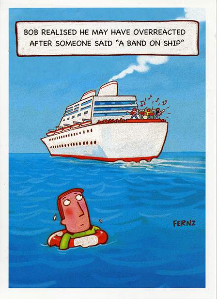 A Band on Ship Birthday Card