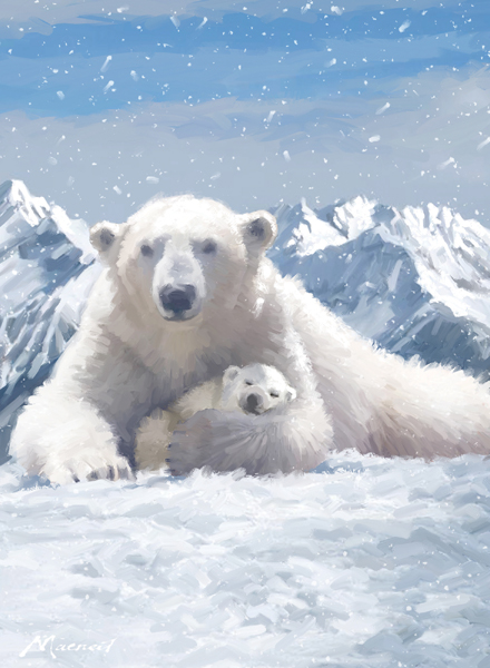 Polar Bears Personalised Christmas Card