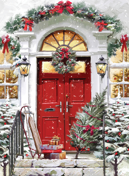 Christmas Door Personalised Christmas Card
