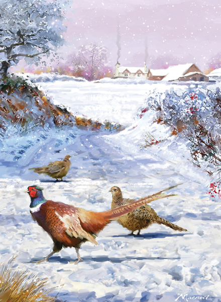 Pheasants Personalised Christmas Card