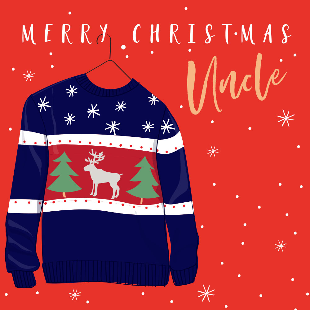 Festive Jumper Uncle Christmas Card