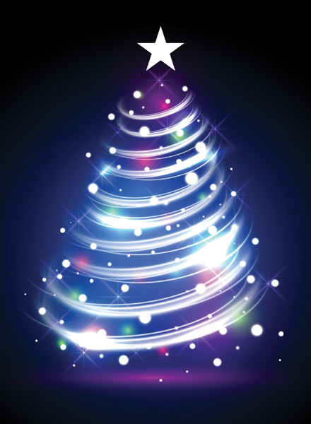Christmas Glow Blue Personalised Christmas Card