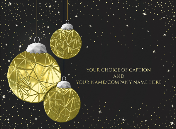 Christmas Baubles Front Personalised Christmas Card