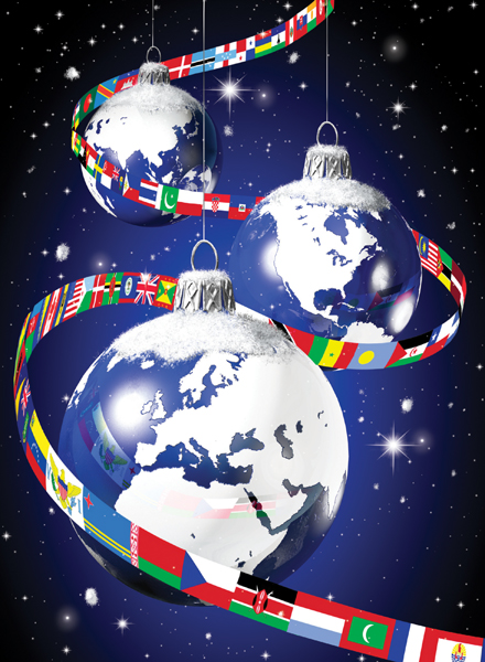 Around the Globe Personalised Christmas Card