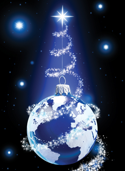 Starry Globe Personalised Christmas Card