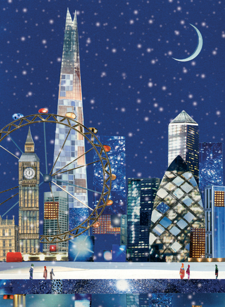 London Skyline Personalised Christmas Card