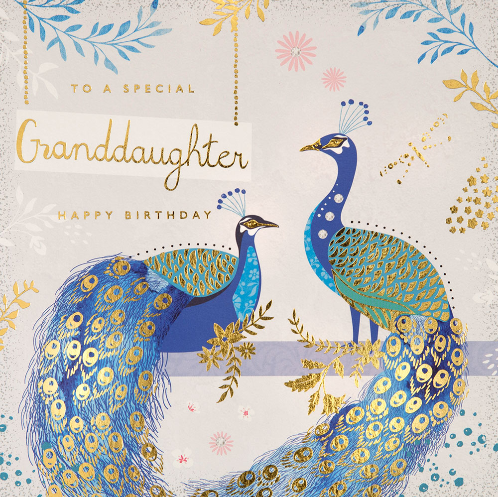 Peacocks Granddaughter Birthday Card