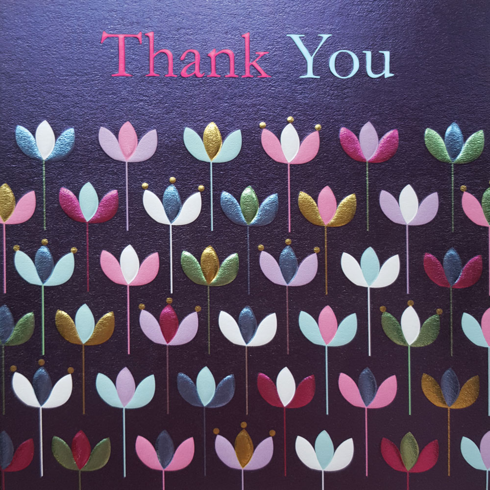 Colourful Flowers Thank You Card Pack (5)
