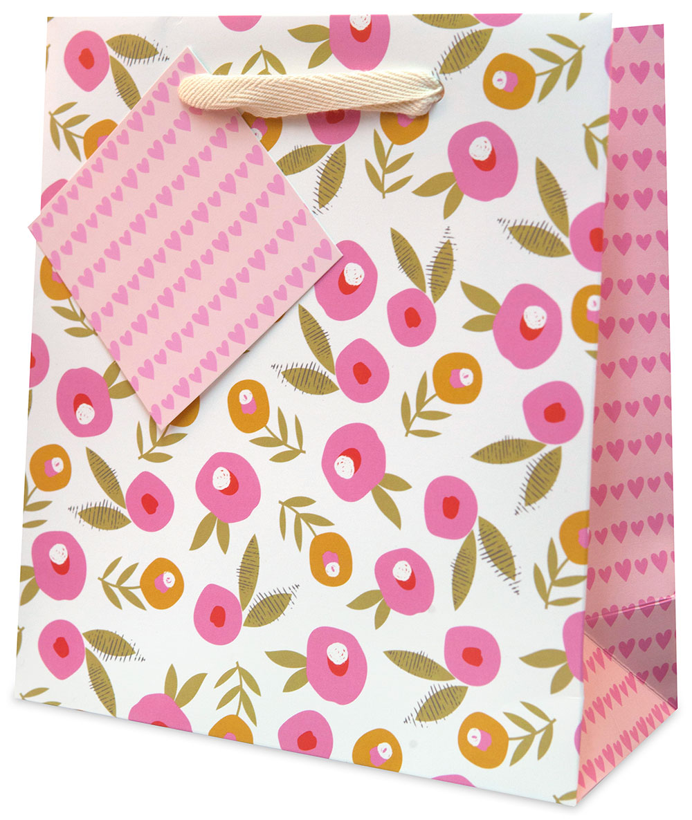 Flowers and Hearts Medium Gift Bag