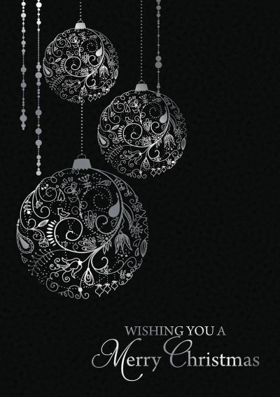 Stylish Baubles Personalised Christmas Card