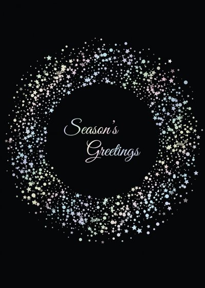 Wreath of Stars Personalised Christmas Card