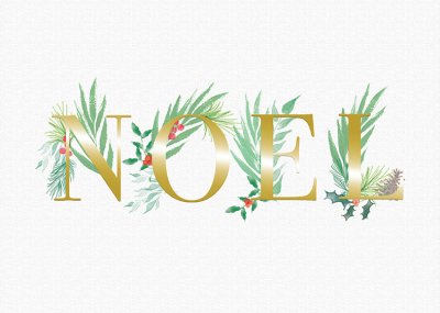 Golden Noel Personalised Christmas Card