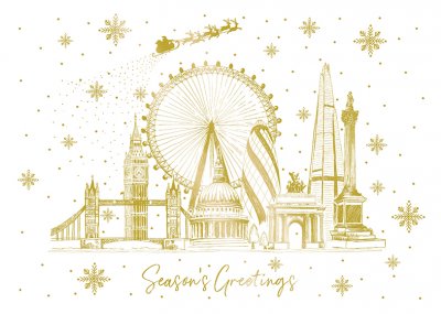 Golden Landmarks Personalised Christmas Card