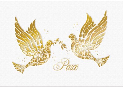 Golden Doves Personalised Christmas Card