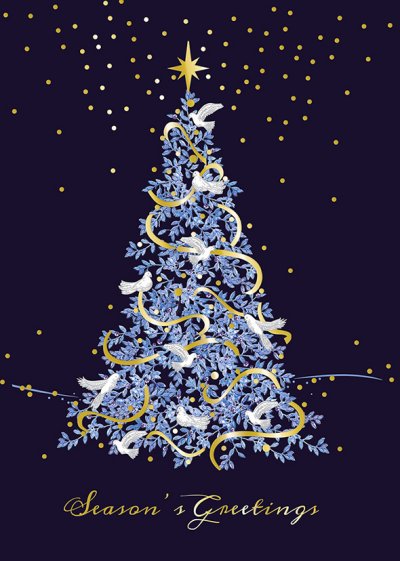 Peace Tree Personalised Christmas Card