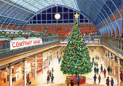 St Pancras Station Front Personalised Christmas Card