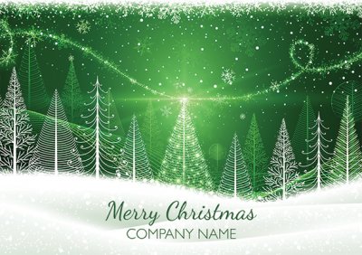 Contemporary Forest Personalised Christmas Card - Front Personalisation