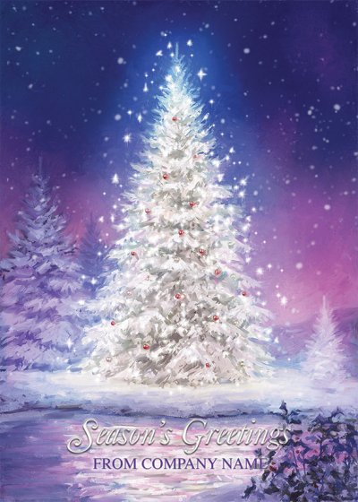 Majestic Glow Front Personalised Christmas Card