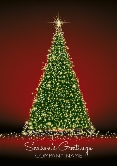 Christmas Tree Front Personalised Christmas Card