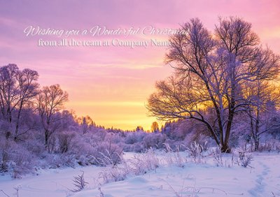 Sunset on the Horizon Personalised Christmas Card - Front Personalisation