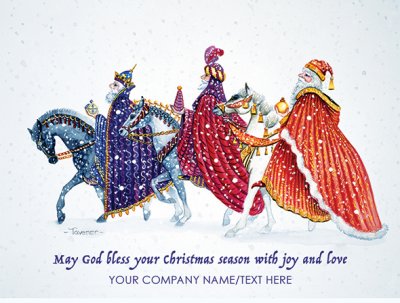 The Magi's Journey Front Personalised Christmas Card