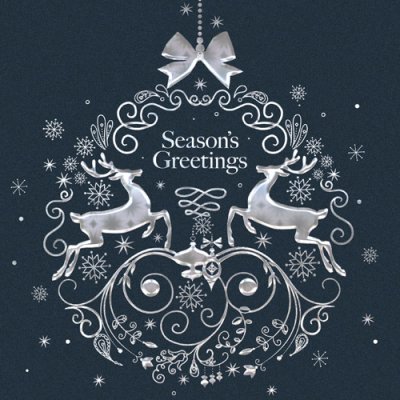 Rhinestone Bauble Personalised Christmas Card