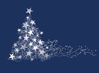 Dazzling Star Tree Personalised Christmas Card