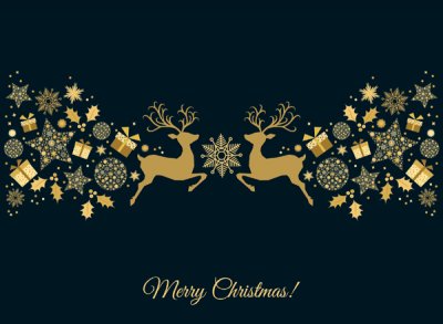 Golden Decoration Personalised Christmas Card