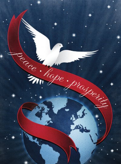 Peace Hope and Prosperity Personalised Christmas Card