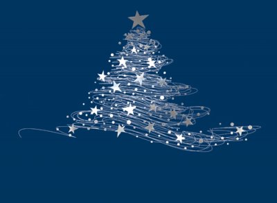 Starry Tree Personalised Christmas Card