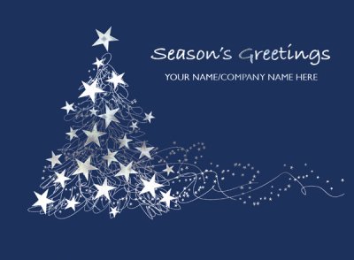 Dazzling Star Tree Front Personalised Christmas Card