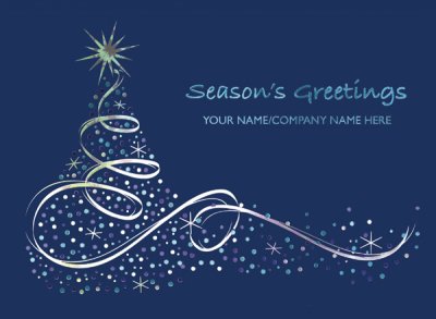 Silver Swirl Front Personalised Christmas Card
