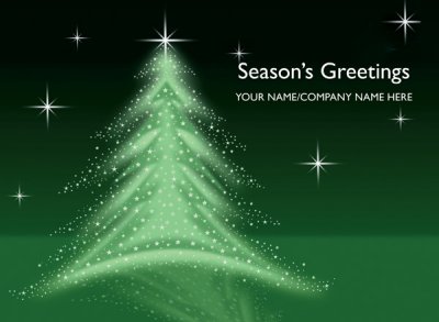 Christmas Illustration Green Front Personalised Christmas Card