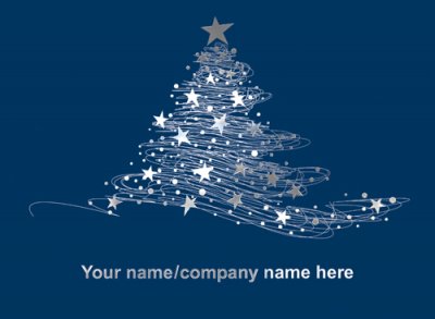 Starry Tree Front Personalised Christmas Card