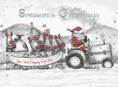 Santa's on His Way Front Personalised Christmas Card
