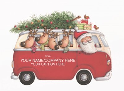 Santa Fest Front Personalised Christmas Card