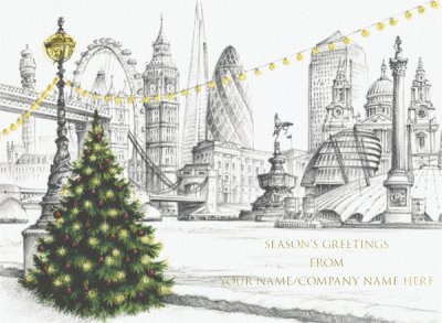 London Lights Front Personalised Christmas Card