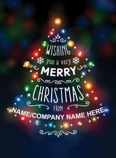 Christmas Lights Front Personalised Christmas Card