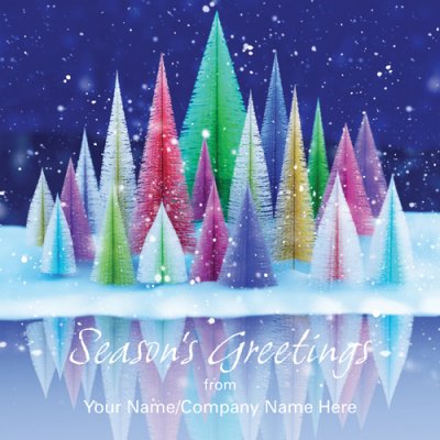 Christmas Tree Reflection Front Personalised Christmas Card