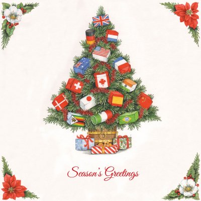 International Box Tree Personalised Christmas Card