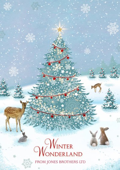 Woodland Winter Wonderland Front Personalised Christmas Card