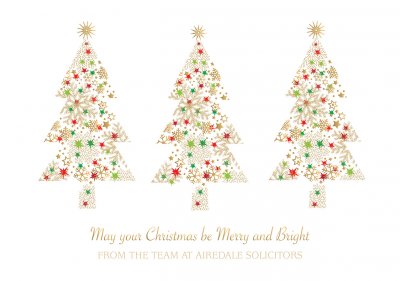 Luster Tree Gold Front Personalised Christmas Card