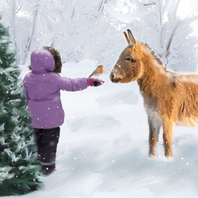 Girl and Donkey Age UK Christmas Pack (10)