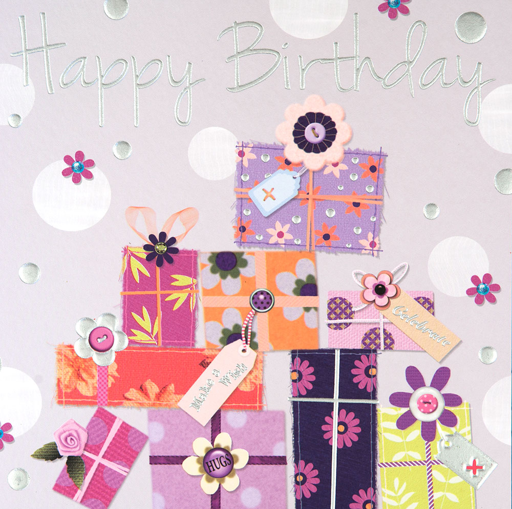 Pile of Presents Birthday Card
