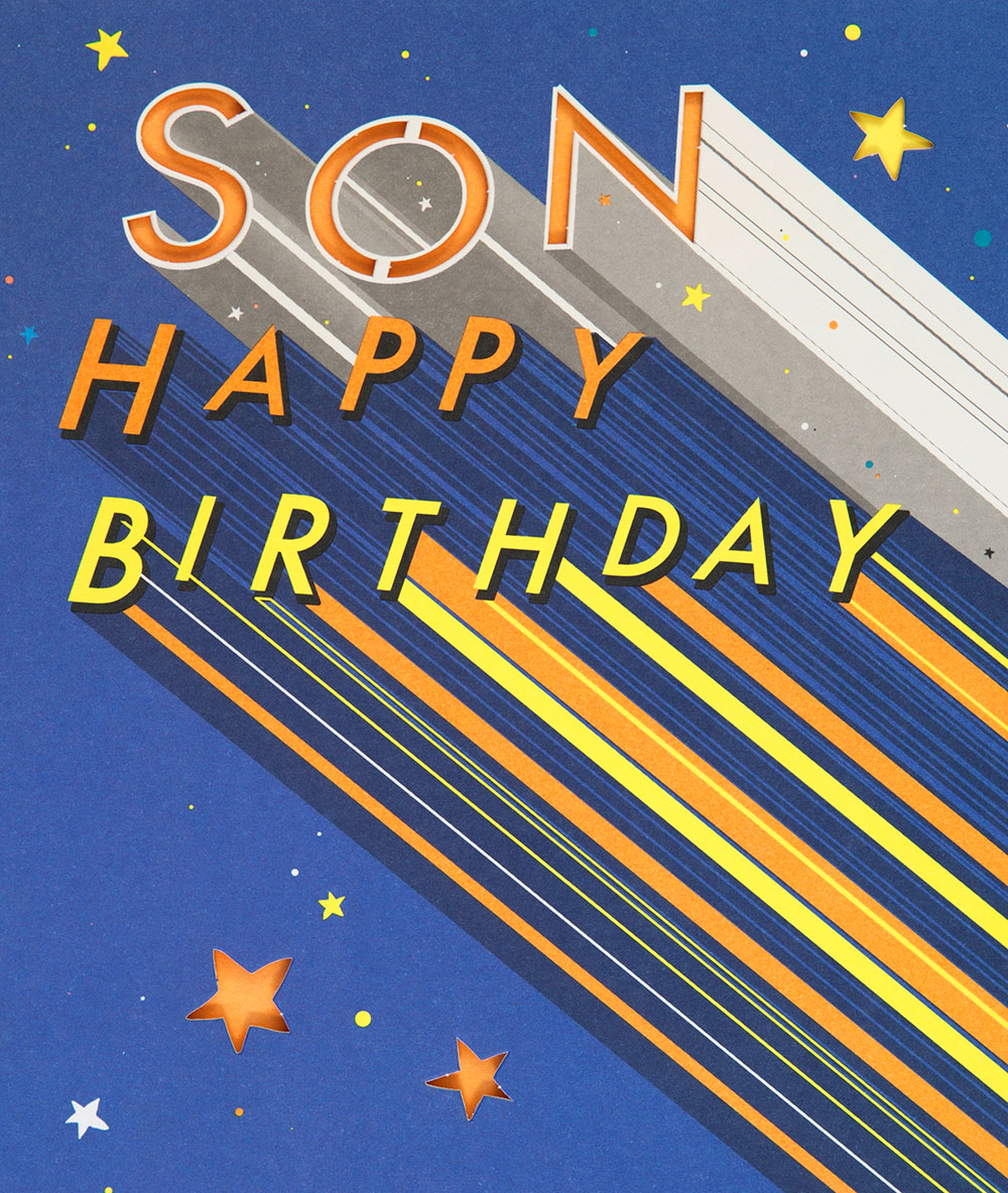 Light Beams Son Birthday Card