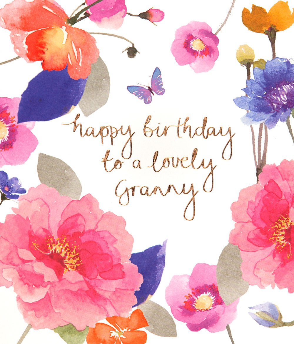 Flowers Granny Birthday Card