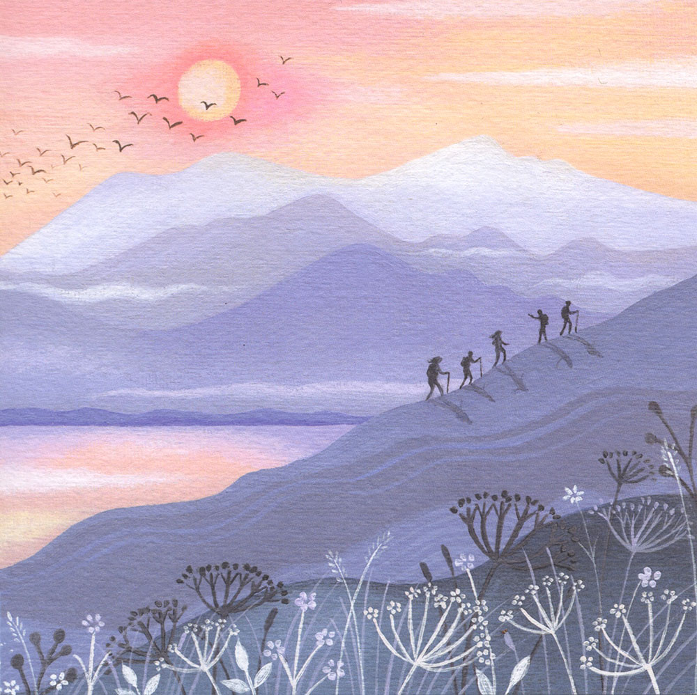 Mountain Hikers Greeting Card