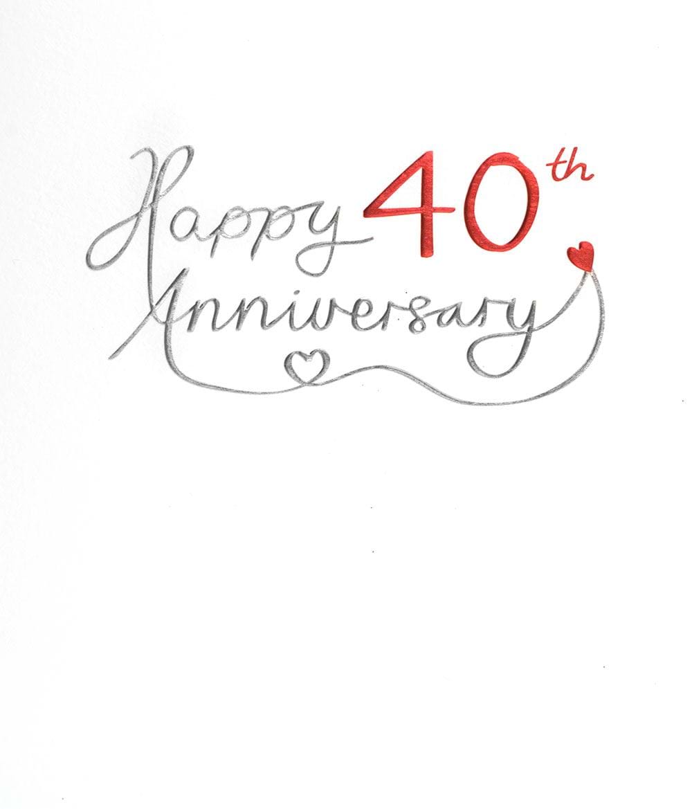 Red Heart 40th Anniversary Card