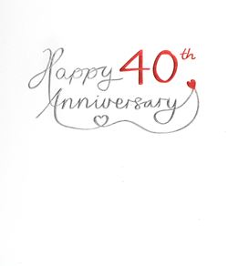 Red Heart 40th Anniversary Card